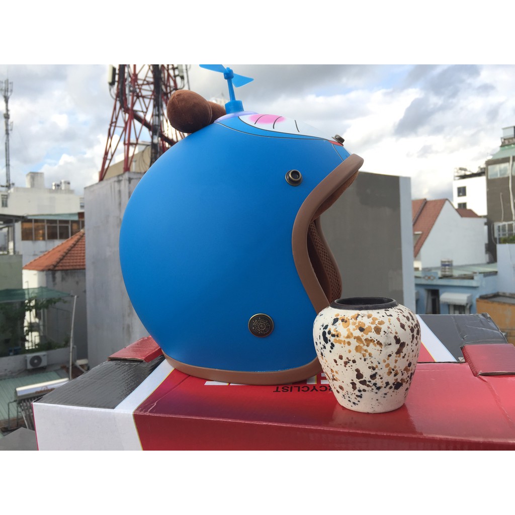 Nón bảo hiểm 3/4 DOREMON CÓ TAI + CHONG CHÓNG ĐÁNG YÊU