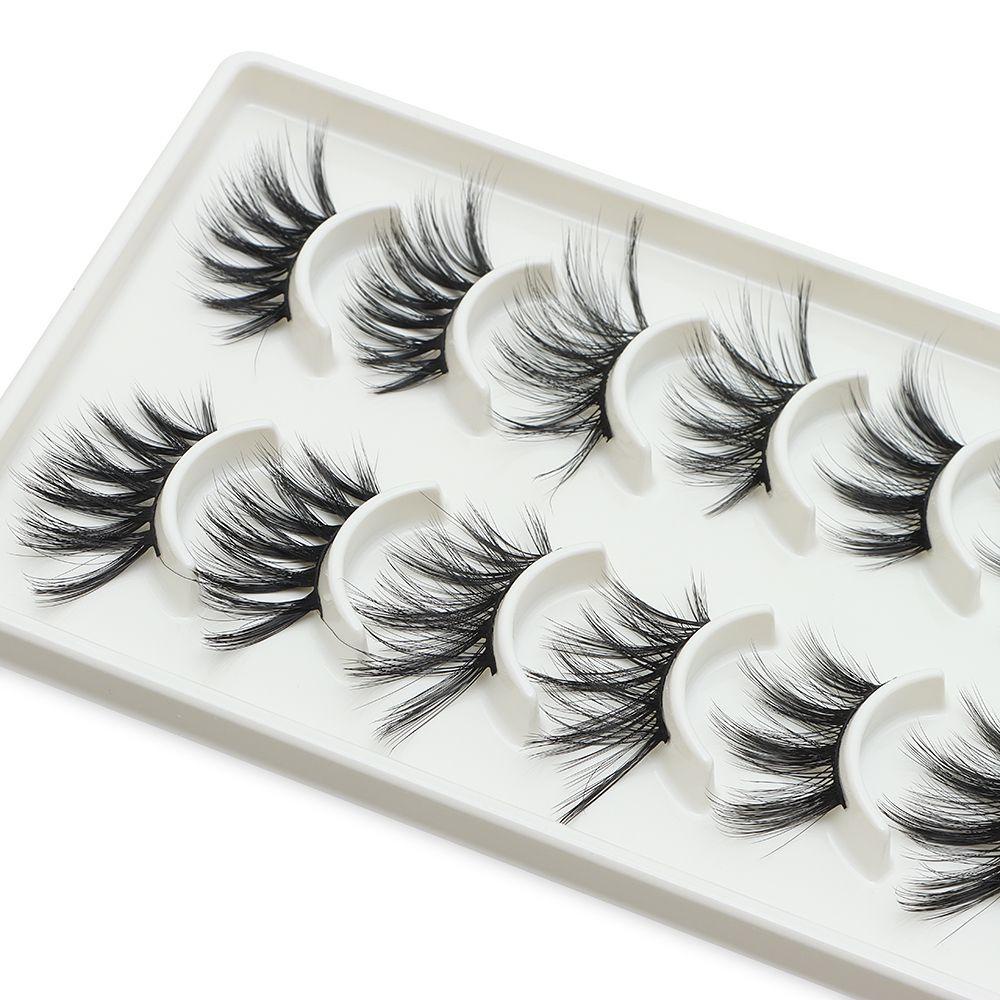 NIUYOU Set 10 Cặp Lông Mi Giả 3D Dày Dặn Nối Mi