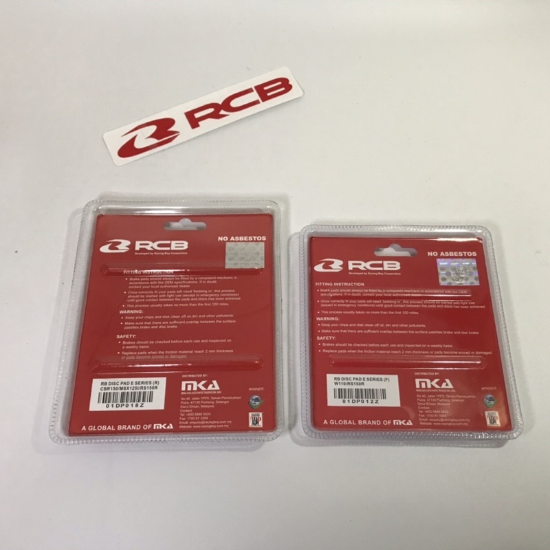 Má phanh, Bố thắng RCB chính hãng lắp winner-exciter135-150-sonic