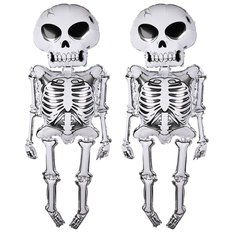 Bong Bóng Hình Đầu Lâu Đáng Sợ Kích Thước 86x158cm Trang Trí Tiệc Halloween