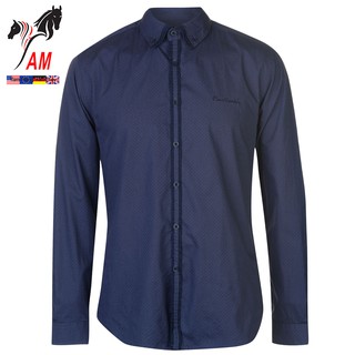 [100% cotton] Áo Sơ Mi Nam PIERRE Cardin AOP Long Sleeve Shirt Mens  (Slim fit - Màu Xanh - Size EU - UK)
