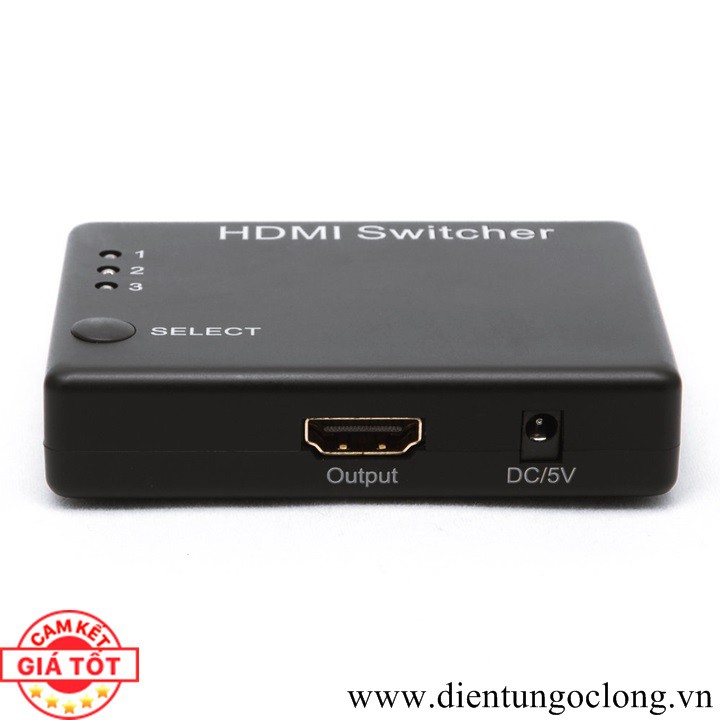 Bộ Gộp HDMI 3 Cổng IN 1 Cổng OUT Có Remote Điều Khiển