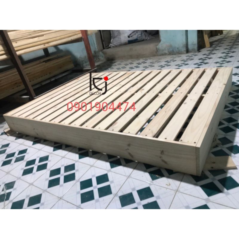 [KID115] - GIƯỜNG HỘP GỖ THÔNG 1.2*2M VÀ 1.4*2M