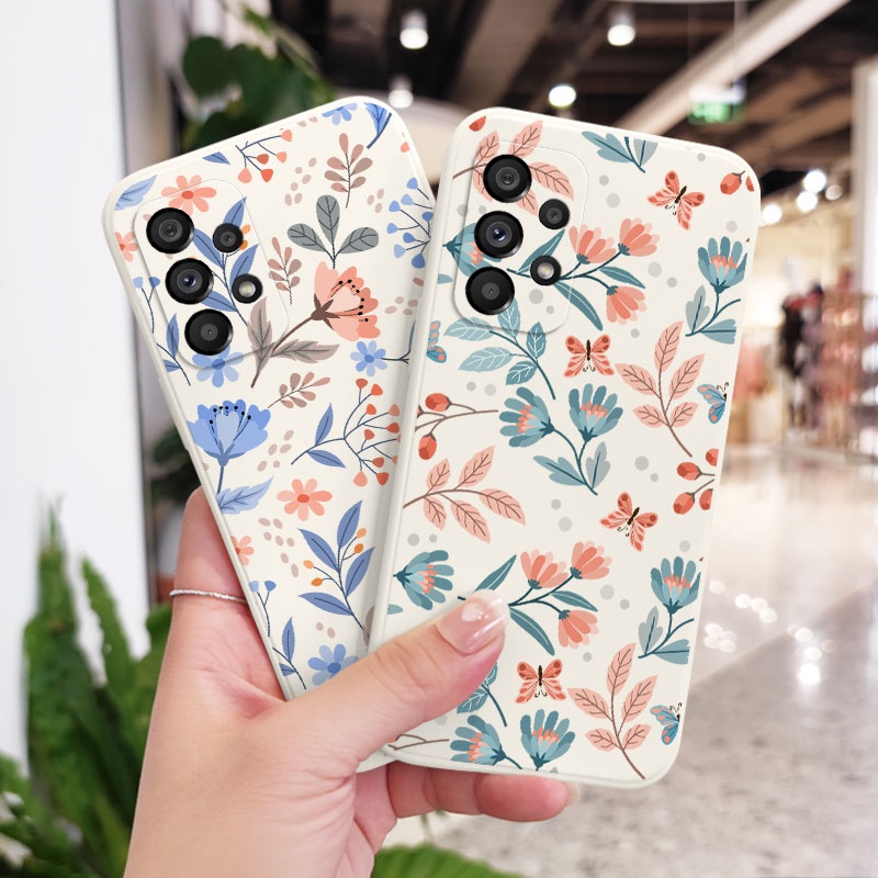 Ốp Điện Thoại Silicon Dẻo Họa Tiết Khu Vườn Lãng Mạn Cho Samsung Galaxy A73 A53 A33 A23 5G