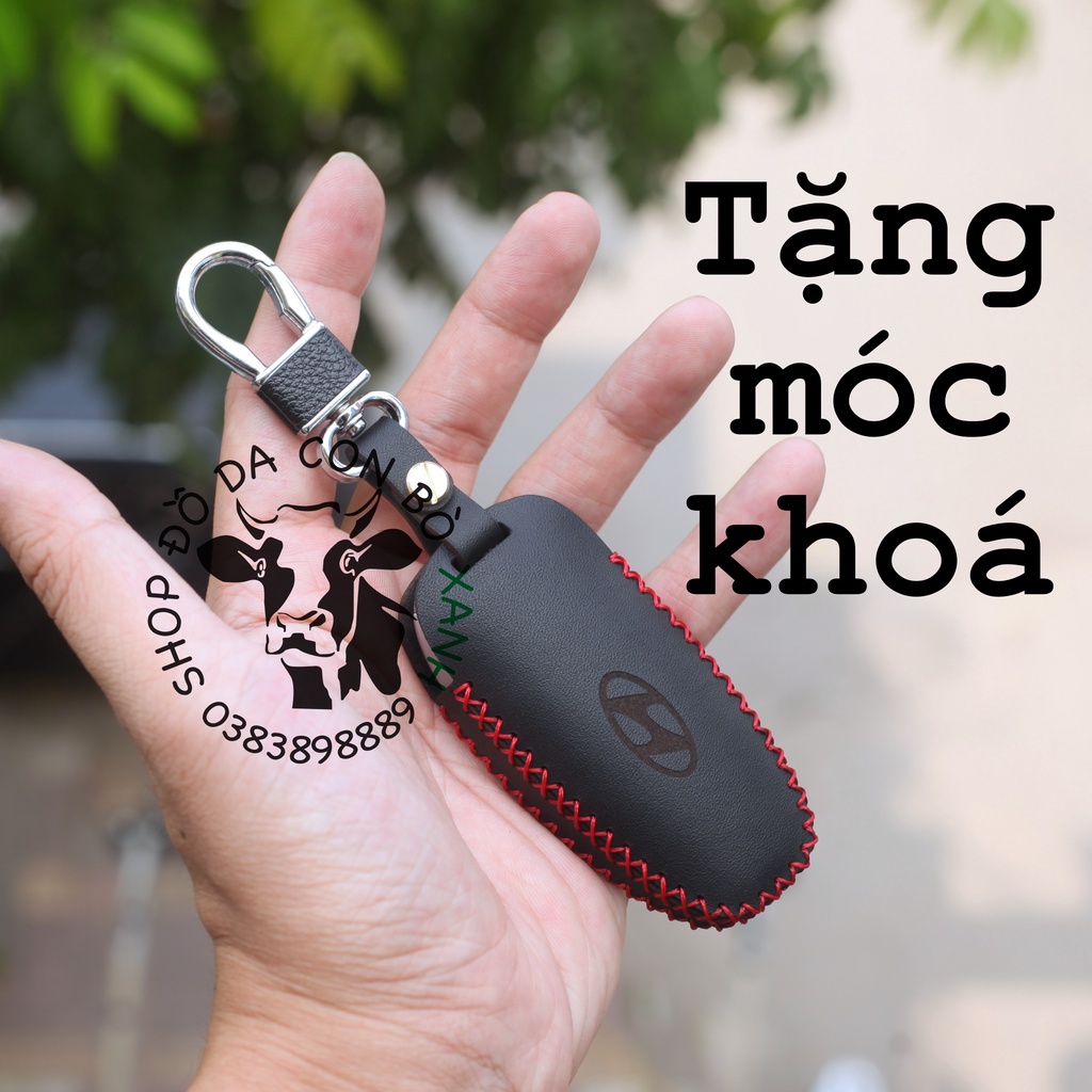Bao da chìa khoá Hyundai SantaFe 2021 2023, Tucson 2022 allnew, Palisade 2023 handmade da thật 011