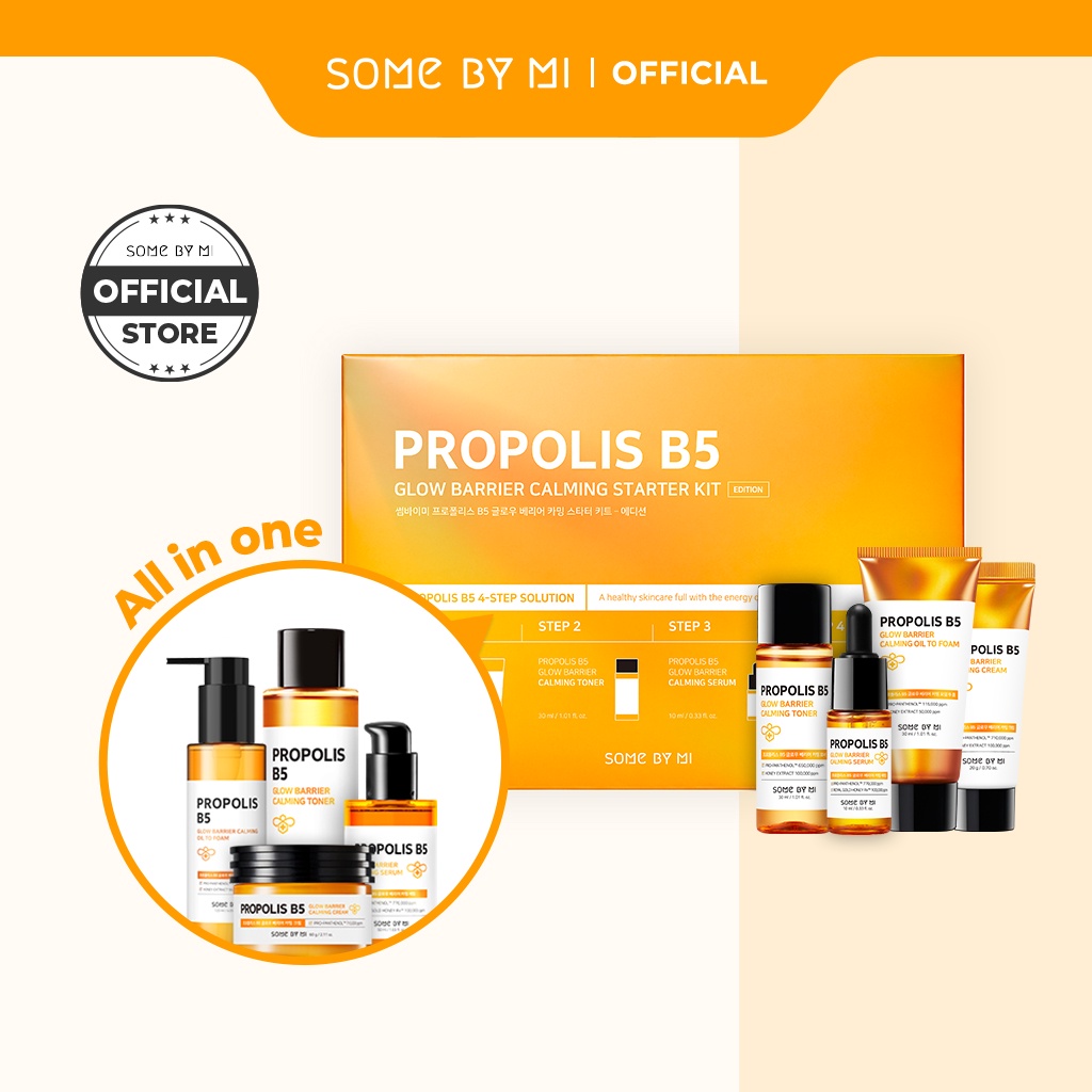 Bộ Dưỡng Keo Ong & Vitamin B5 Toàn Diện Propolis B5 Glow Barrier Calming Starter Kit - 4 sản phẩm Mini size