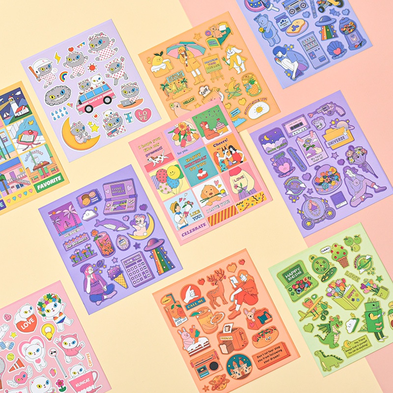 Sticker hoạt hình kute SK11 - Nhãn dán trang trí sổ