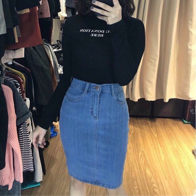 Chân váy jean topshop