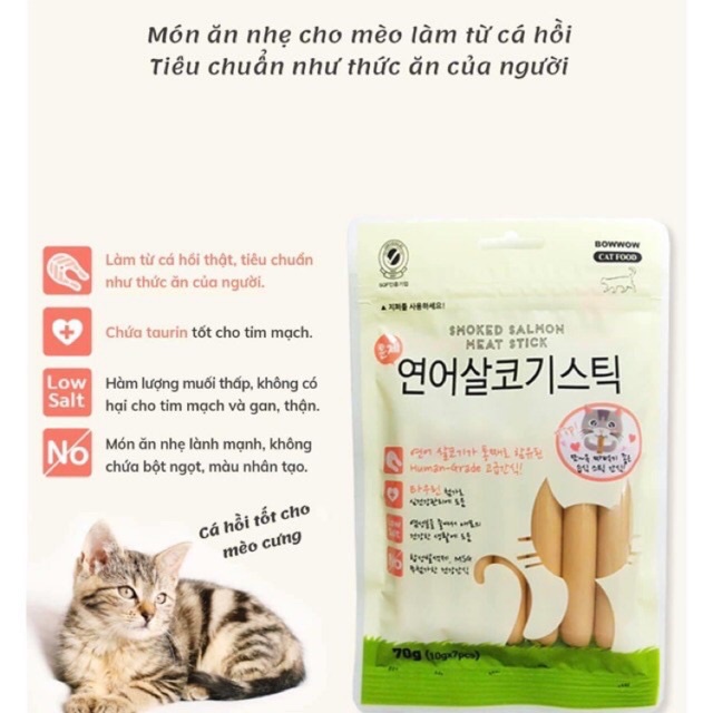 XÚC XÍCH THỊT CÁ HỒI HUN KHÓI CHO MÈO