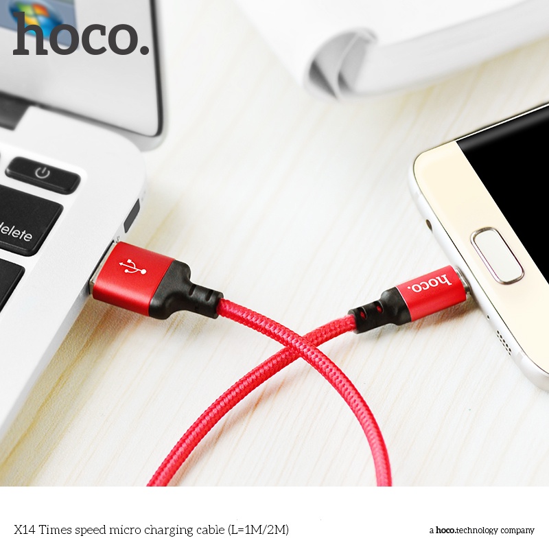 Dây sạc Hoco X14 USB-Micro dây bọc dù chống đứt gãy dài 1/2 mét dành cho android, sạc dự phòng