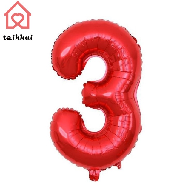 Bong Bóng Nhôm Hình Chữ Số 0-9 16inch Màu Đỏ Trang Trí Tiệc Sinh Nhật / Tiệc Sinh Nhật / Nhà Tắm Cho Bé