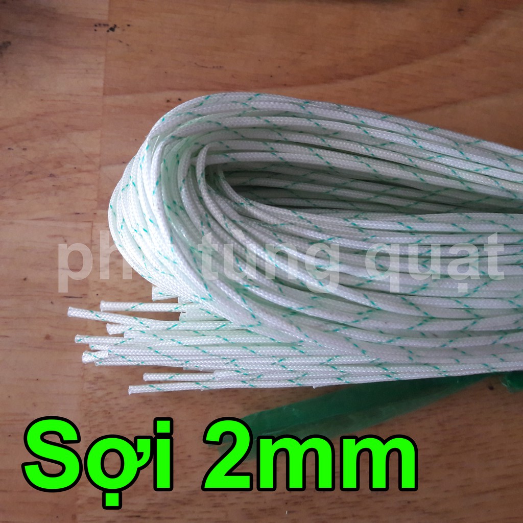 10 Sợi thủy tinh phi 2ly độ dài 1m gen cách điện chịu nhiệt - phụ tùng quạt gel 2mm