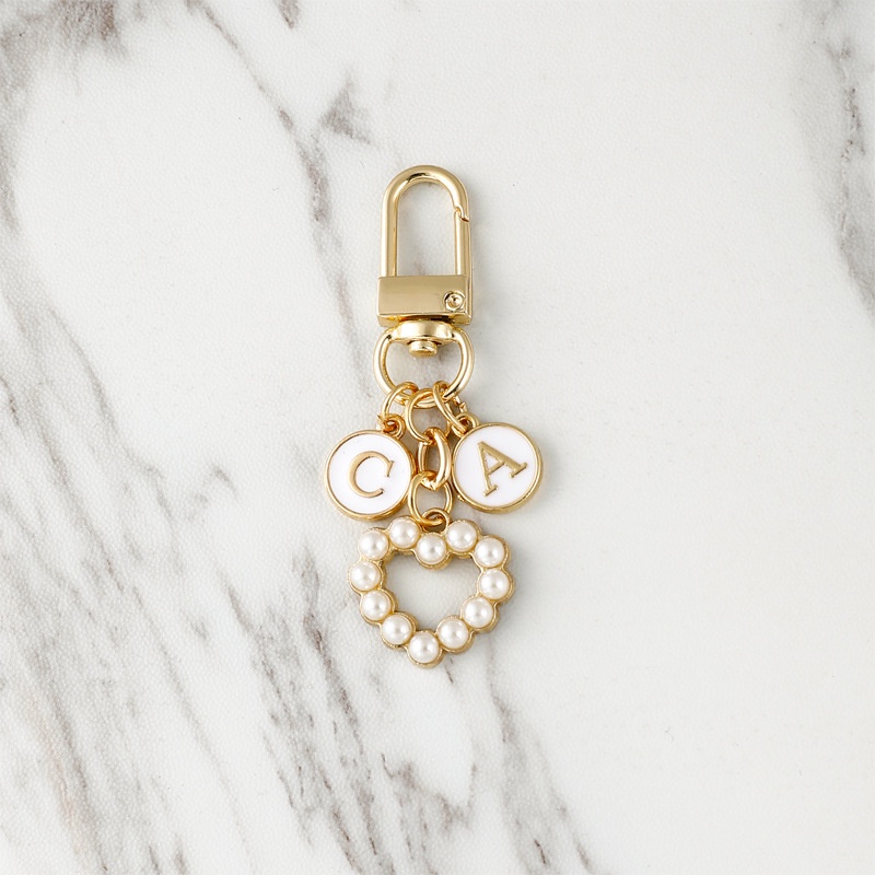 Móc Khóa Đính Ngọc Trai Và Chữ love Kiểu Mới Sáng Tạo Tùy Chọn