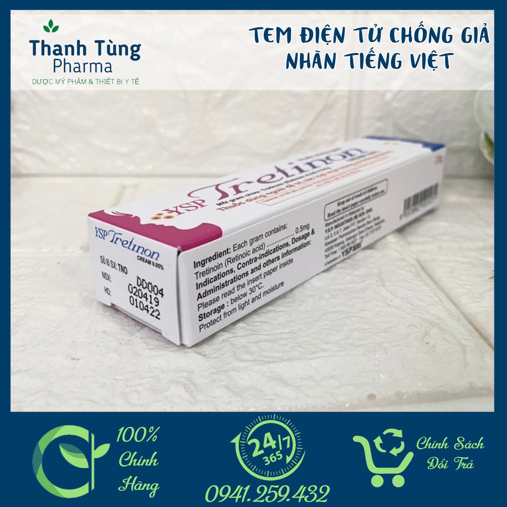 Tretinoin YSP⚜️CHÍNH HÃNG⚜️ Tretinon 0.05% hỗ trợ giảm mụn trứng cá mụn viêm mụn đầu đen mụn ẩn, chống lão hoá | BigBuy360 - bigbuy360.vn