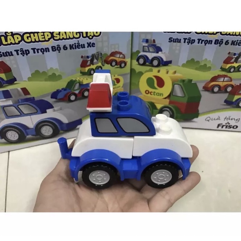 Xe lắp ráp hình khối sáng tạo 6 chi tiết.