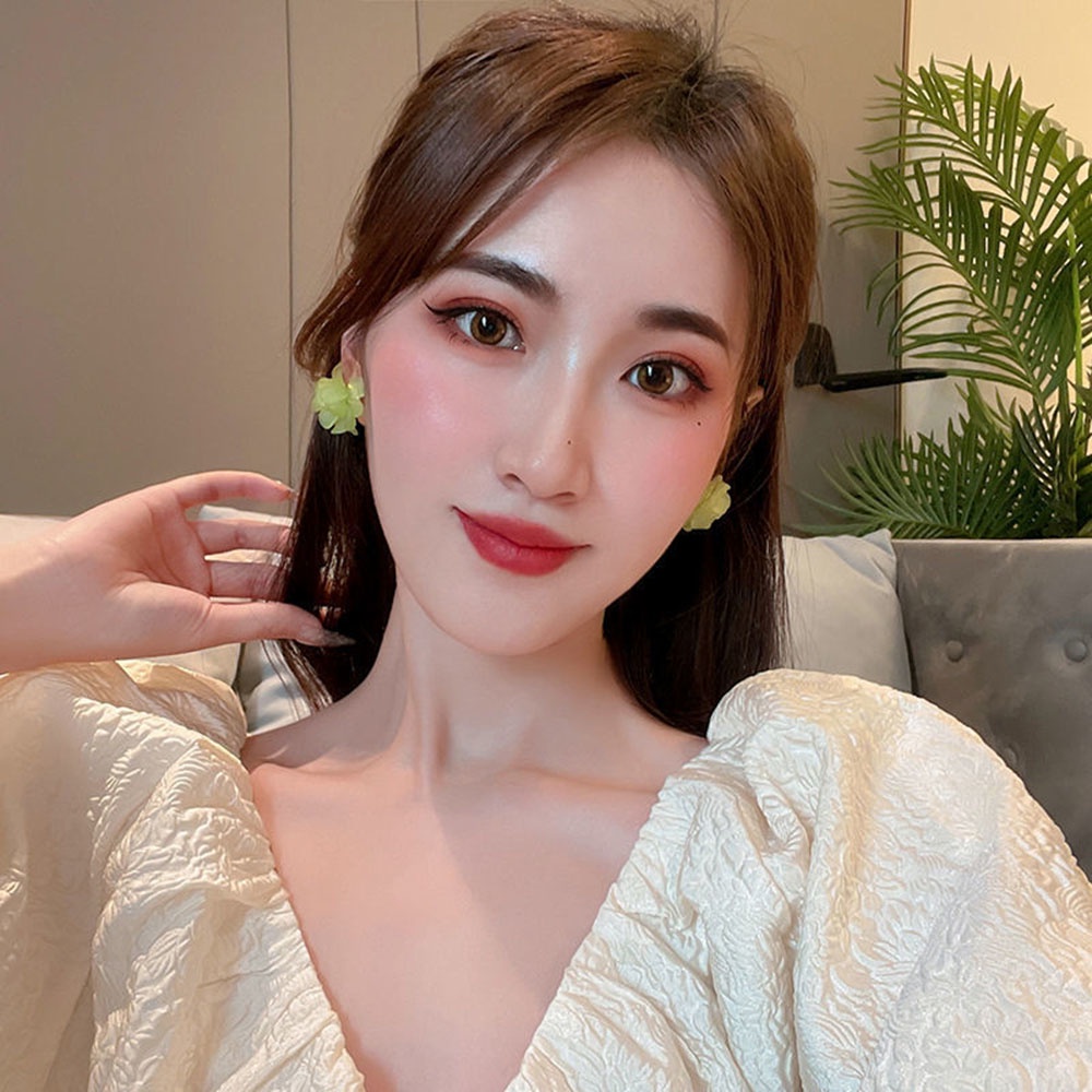 1 Đôi Bông Tai Ba Chiều Họa Tiết Hoa Và Hình Học Thời Trang Cho Nữ