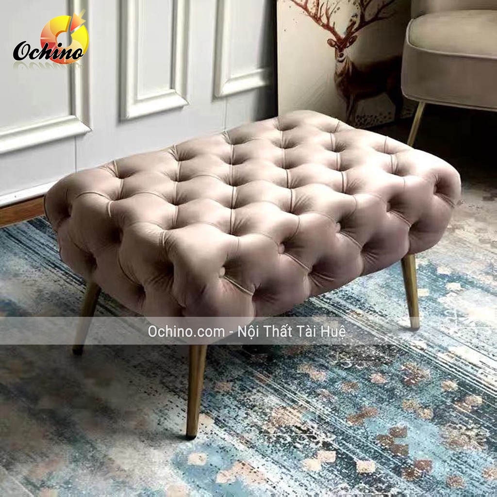 Ghế Dài Ngồi chờ, ghế Sofa Dài Phòng Ngủ NHún cổ điển Sang Chảnh dài 80 cm ( Ảnh Thật và Video)