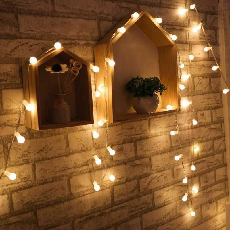 Dây Đèn Bọt Nước 6m 50 bóng Dây Đèn Trang Trí Cây Thông Noel, Đèn Bi Tròn