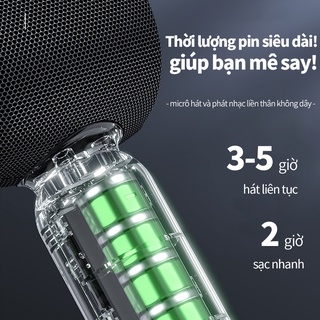 Micro Không Dây Bluetooth compatible Speaker Home Handheld Karaoke DJ Wireless Microphone