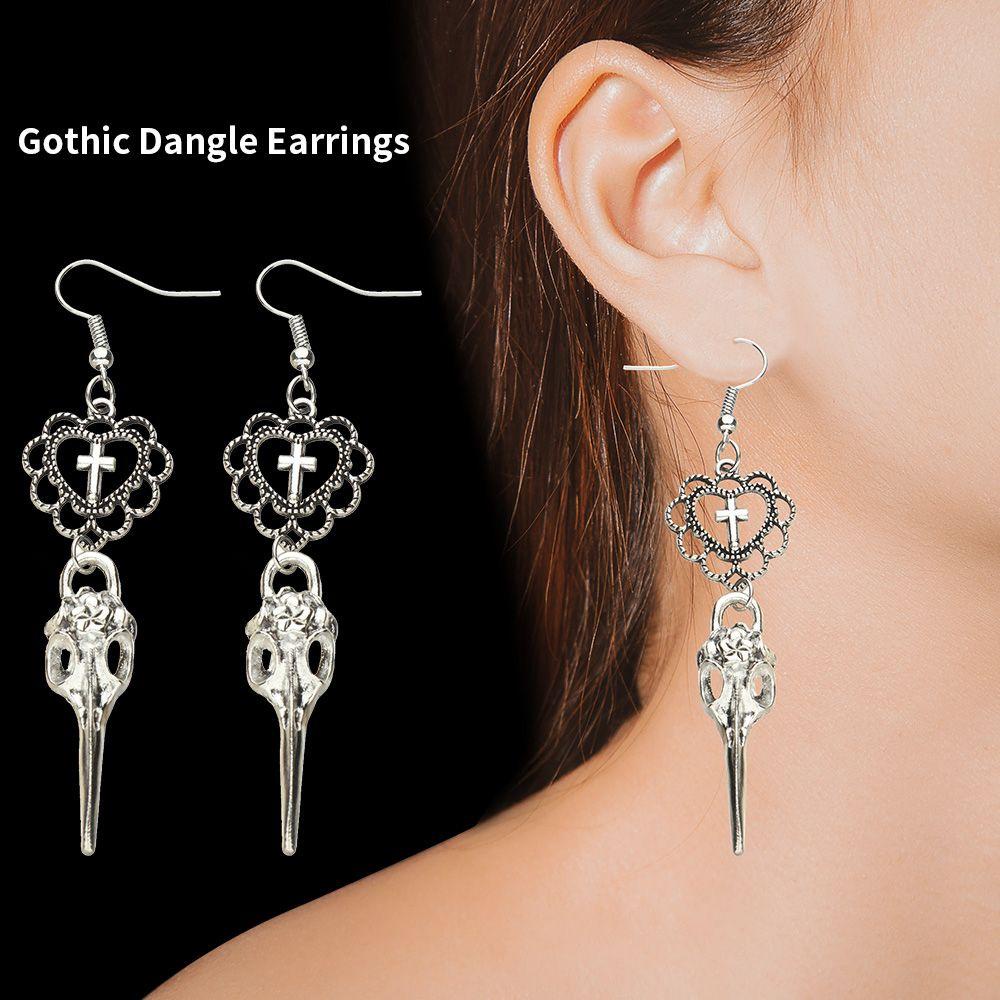 MELODG Khuyên Tai Hình Đầu Lâu Phong Cách Punk 2021