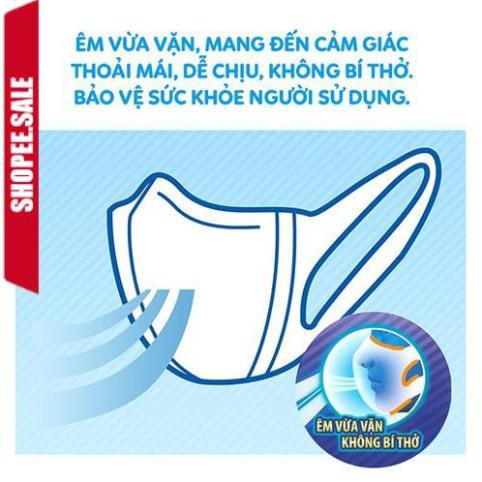 Bộ 10 gói Khẩu trang ngăn khói bụi Unicharm 3D Mask Super Fit size M gói 5 miếng