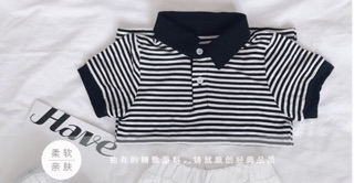 Áo kẻ ngang cổ đức bé trai