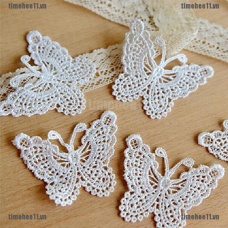 Sticker Ủi Thêu Ren Hình Bướm Cho Đám Cưới