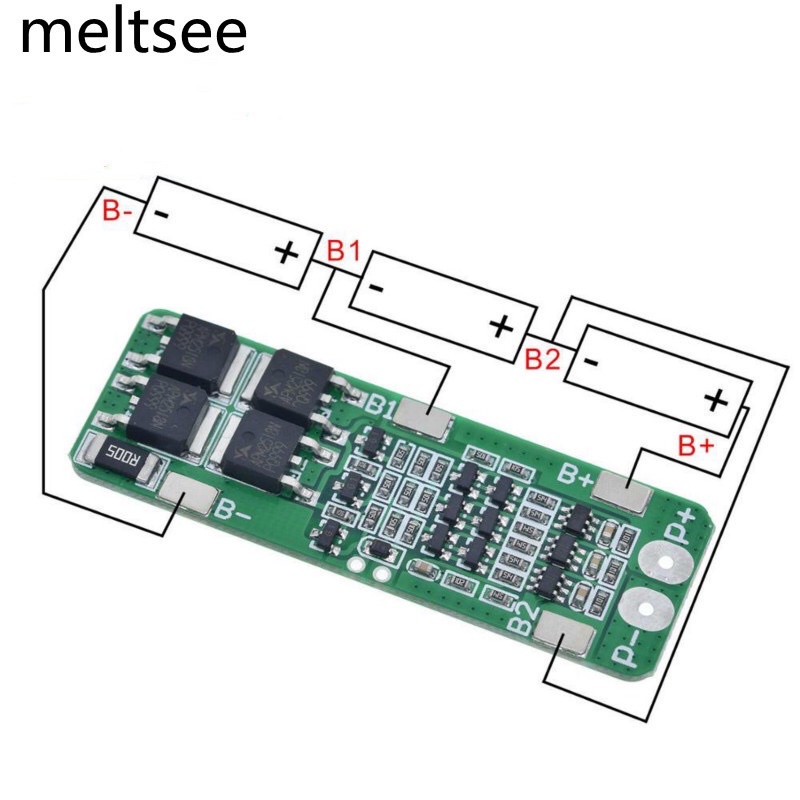 Mạch bảo vệ sạc pin Li-ion 3S 15A 18650 PCB BMS 11.1V 12V 12.6V