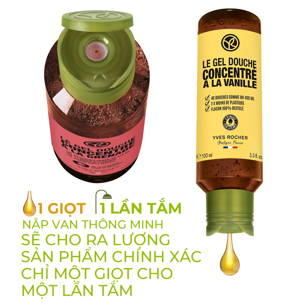 Gel tắm cô đặc hương Olive Yves Rocher Concentrated Shower Gel 100ml