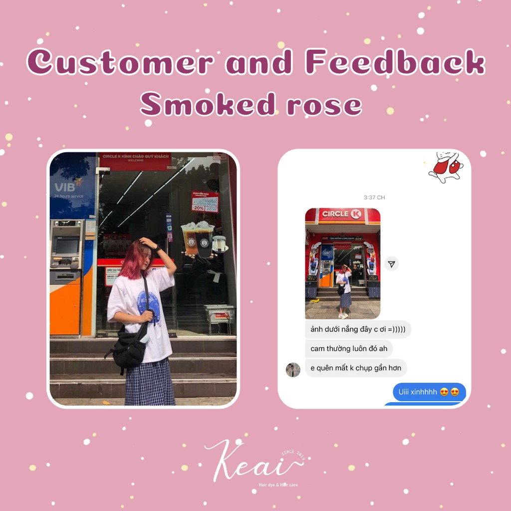 Thuốc nhuộm tóc tại nhà Smoked Rose - kèm oxi - không tẩy - Keaihairdye