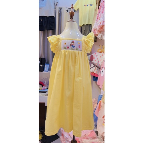 Váy cho bé, váy đi biển , đầm smock thêu tay cao cấp, size: 18-34kg