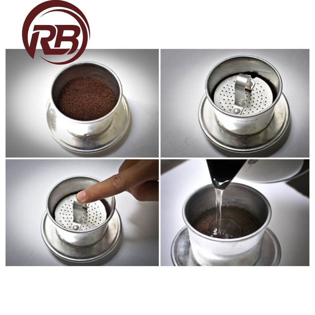 Phin nhôm pha cà phê 25g, phin pha cà phê giữ nhiệt tốt bền đẹp dễ sử dụng-logo king coffee