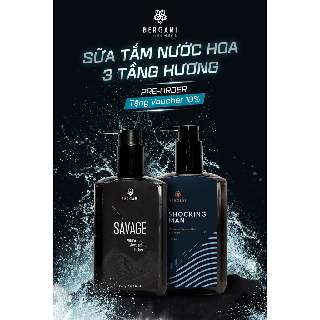 Sữa tắm nước hoa nam Bergami Shocking Man - Lưu hương 12h - Hương nước hoa Pháp | BigBuy360 - bigbuy360.vn