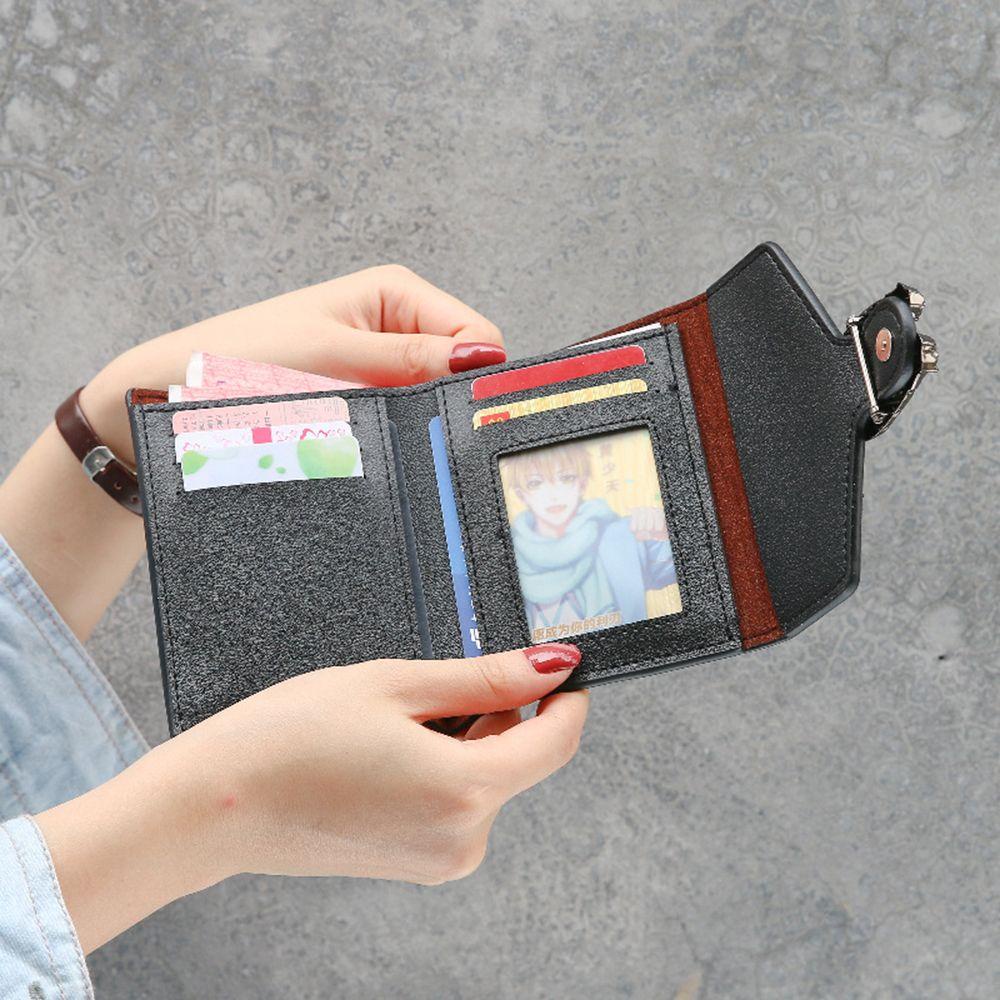 Ví Ngắn Bằng Da PU Cỡ Lớn Đa Năng Phong Cách Retro Thời Trang Cho Nữ
