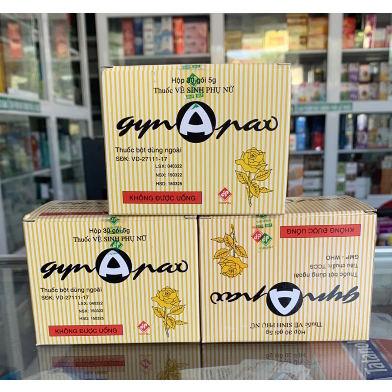 Bột vệ sinh phụ nữ gynApax hộp 30 gói x 5g