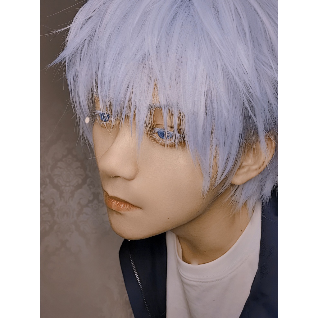 Wig/tóc giả nam ngắn tím bạc cosplay Gojo Satoru Jujutsu Kaisen Chú Thuật Hồi Chiến