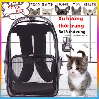 Mèo ba lô.balo lưới đựng thú cưng,thoáng khí tiện lợi Transparent Pet Backpack