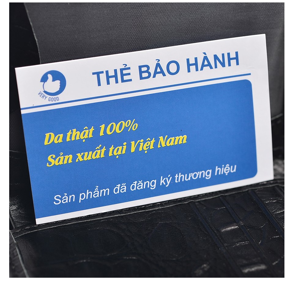 Ví nam da bò kiểu đứng màu đen