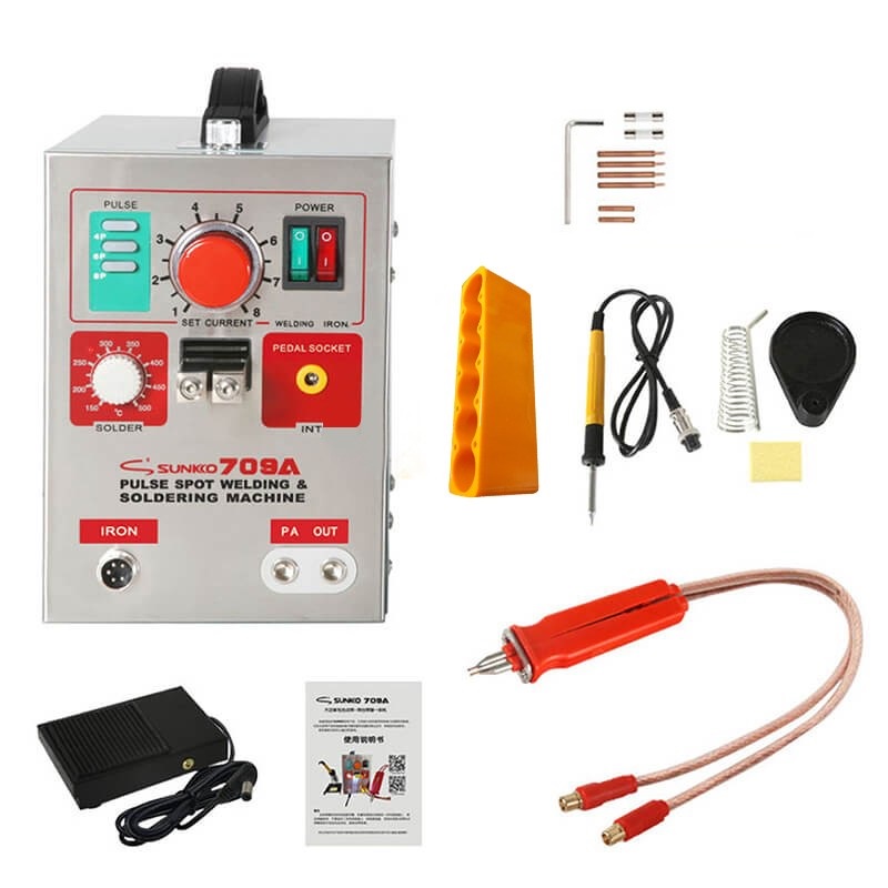 MÁY HÀN CELL PIN SUNKKO 709A KÈM TAY HÀN CÂN LỰC VÀ MỎ HÀN CHÍNH HÃNG