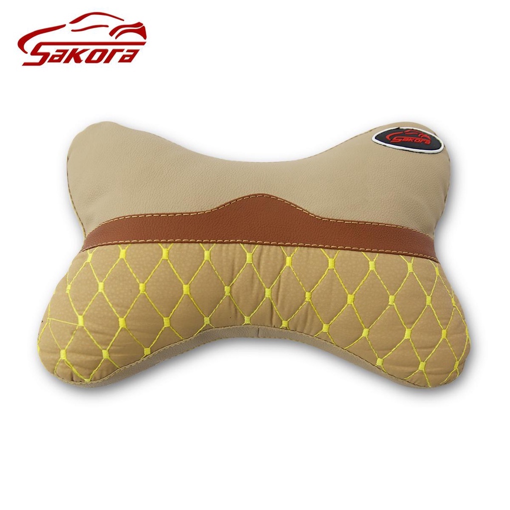 [HCM] 2pcs gối tựa đầu dành cho ghế ô tô xe hơi xe tải bằng sợi bông bọc giả da mền mại bảo vệ cổ gáy[ZT N23]