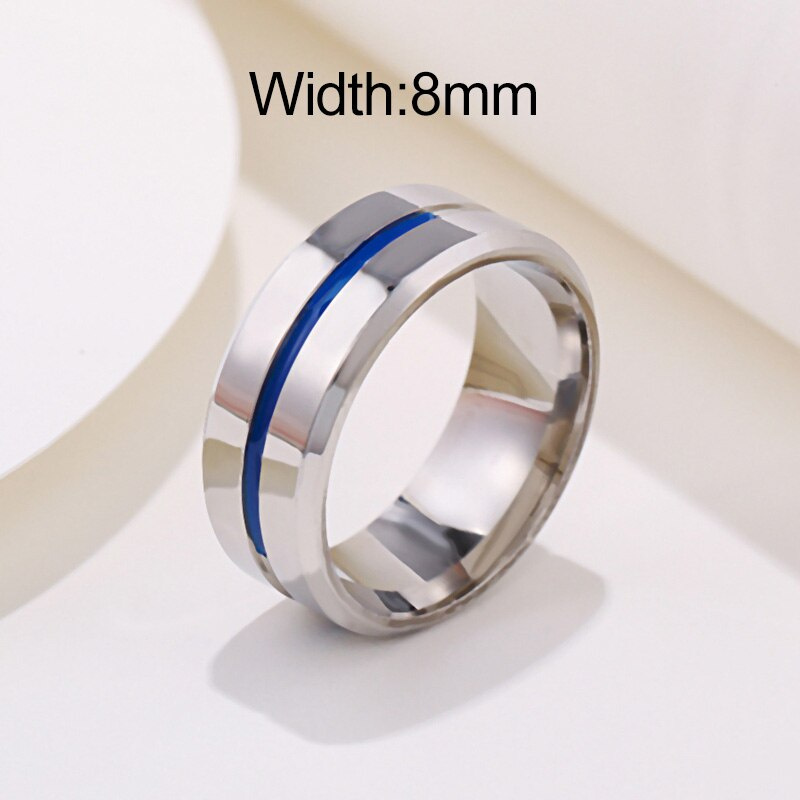 Nhẫn titan 8mm thời trang nhiều màu tùy chọn Wc023