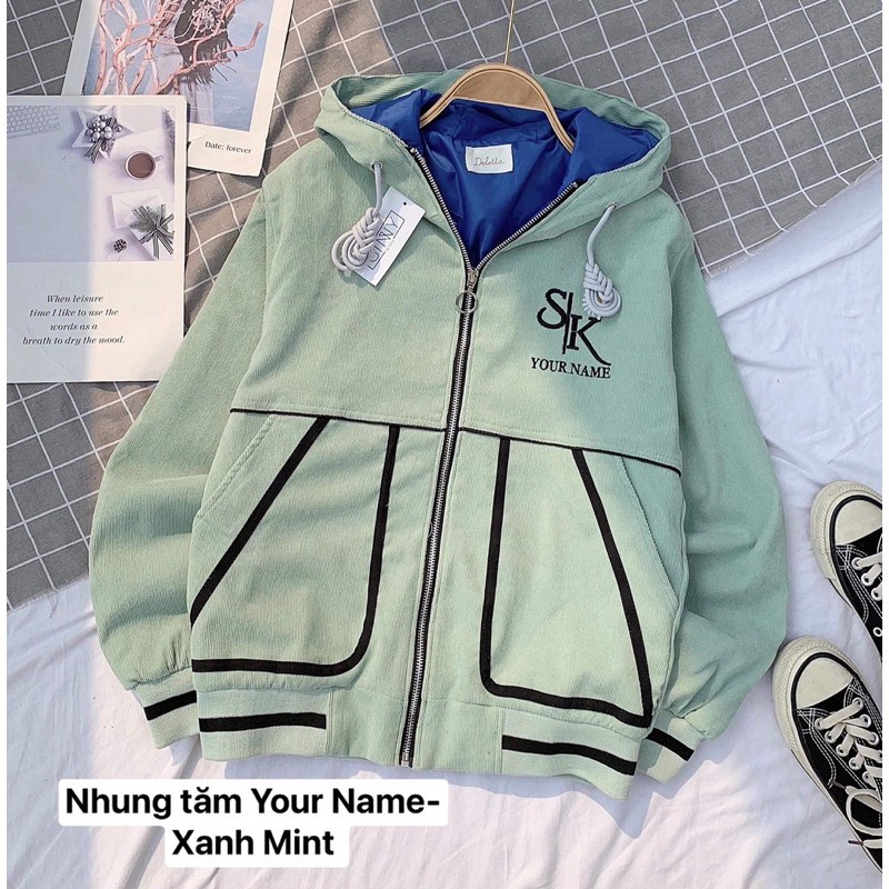 Áo Khoác Chống Nắng Nhung Tăm YOUR NAME HN08 | Áo Khoác Chống Nắng Có Mũ | Chất Nhung Tâm | Hàng Đẹp | GinHouse Shop