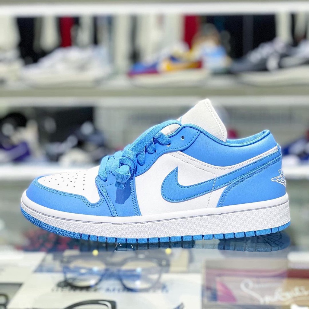 Giày Thể Thao Nam Nữ Giá Rẻ, Giày Sneaker Nike Air Jordan 1 Unc Blue Low, JD1 Xanh Dương Cổ Thấp Da Cao Cấp Thoáng Khí | BigBuy360 - bigbuy360.vn