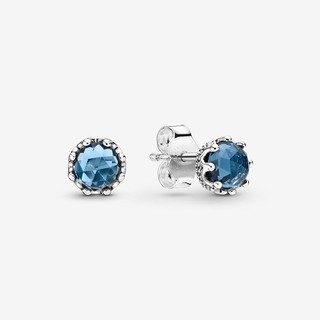Blue Series Crystals Stud Earrings Sterling Silver