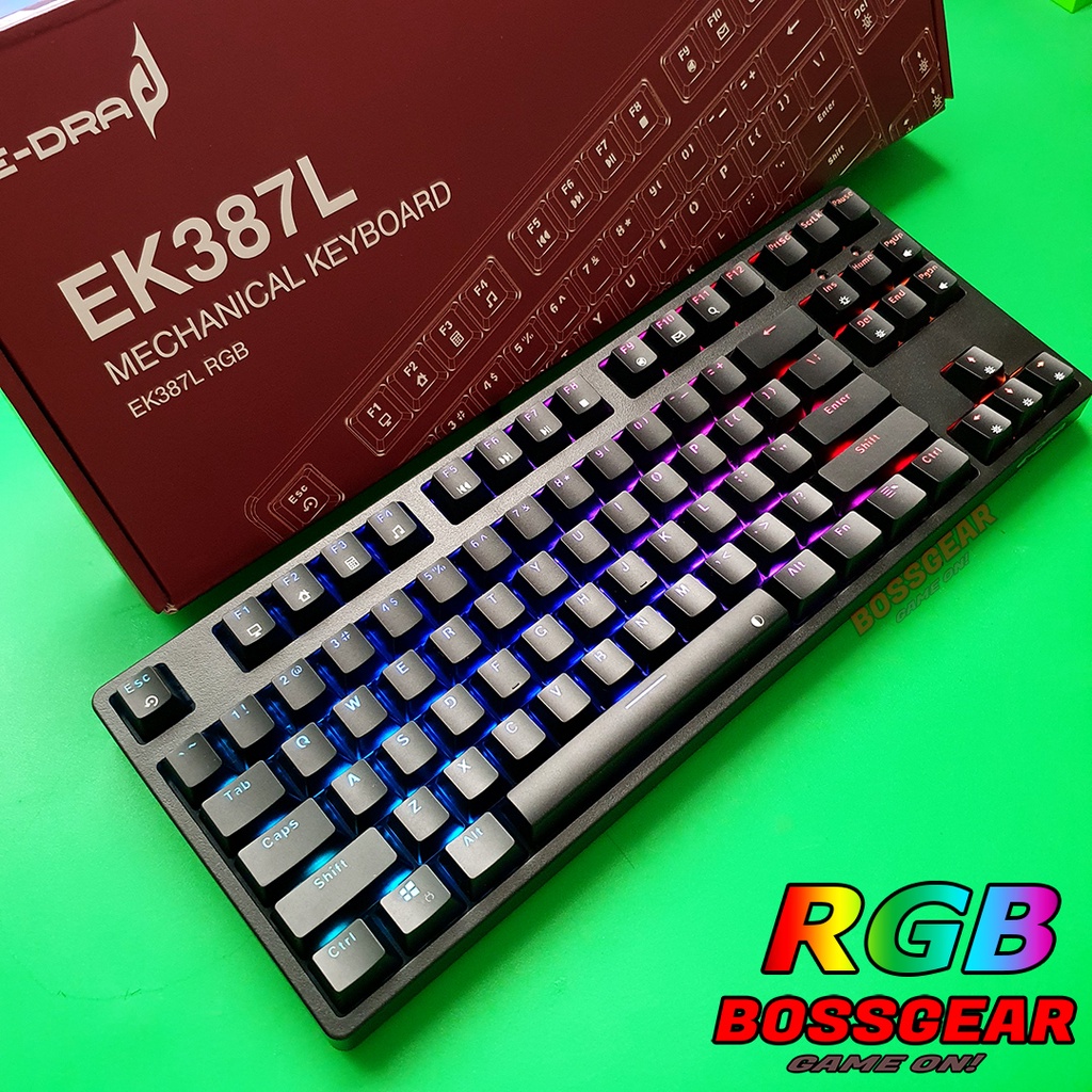 Bàn Phím Cơ Gaming E-DRA EK387L Phiên Bản RGB 2022 Huano Switch Chính Hãng