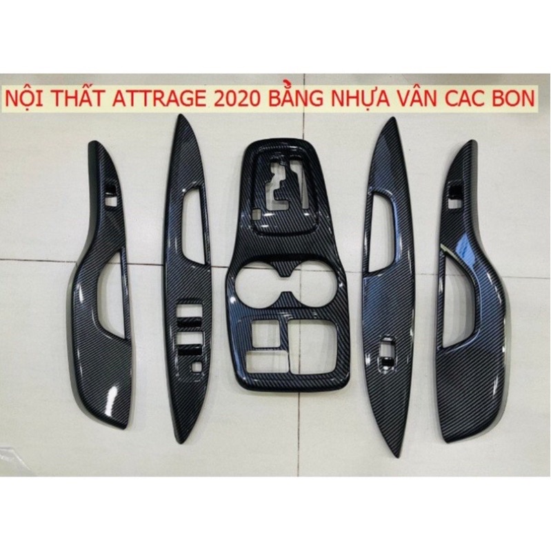 Ốp Nội Thât Xe Mitsu Attrage 2018 2019 2020 2021 mẫu TITAN - 5 chi tiết