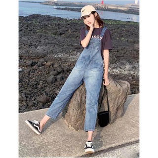 Quần yếm jean PULI mẫu trơn - Yếm quần ulzzang quần yếm nữ kiểu dáng hàn quốc YJ001