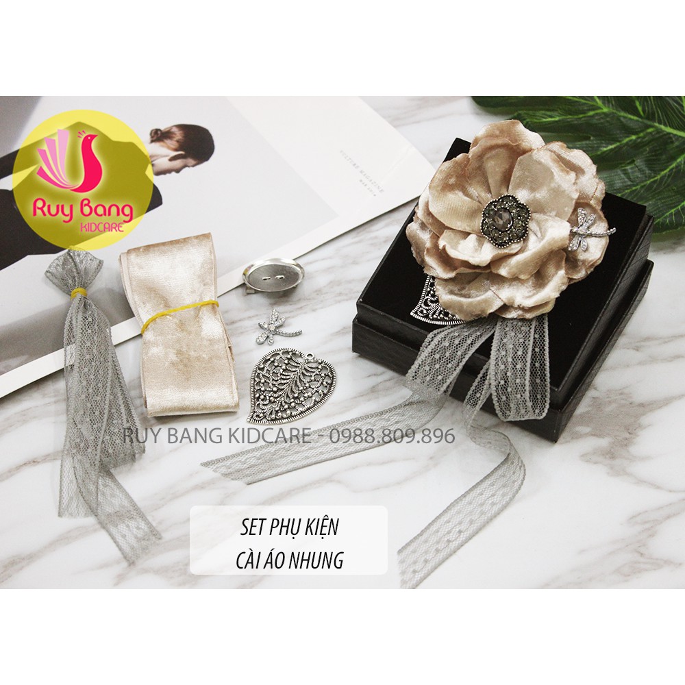 Set Combo nguyên liệu cài áo Nhung Tuyết