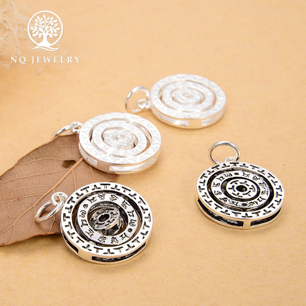 Charm bạc 3 vòng tròn ký tự treo - NQ Jewelry