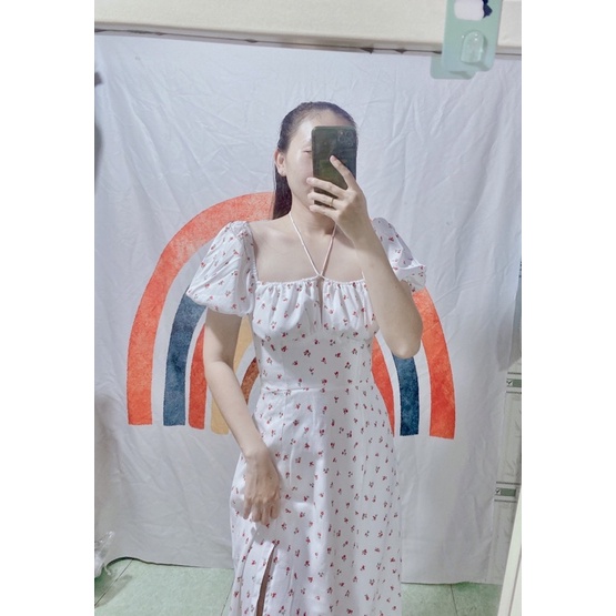 Đầm maxi hoa xẻ tà - TK884